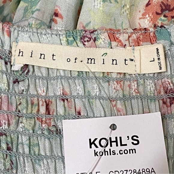 Hint of Mint Floral Plaid Babydoll Dress Large Fairy Y2K Style NWT - Picture 8 of 11